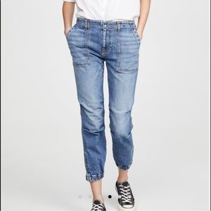 Nili Lotan CROPPED FRENCH MILITARY DUANE WASH Jeans; fits closer to a 26